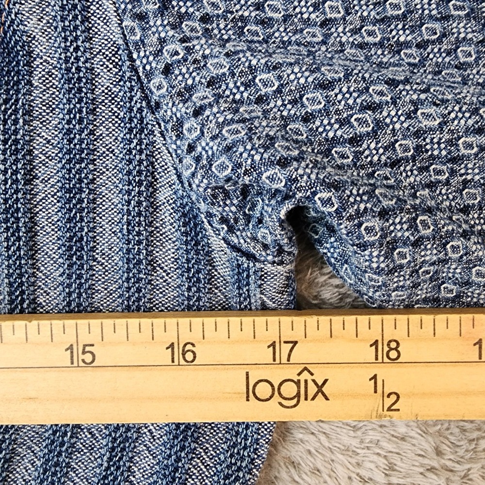 Simply Barbara Dress Womens Medium Blue Denim Button Front Vintage Midi Back Tie - Picture 4 of 8